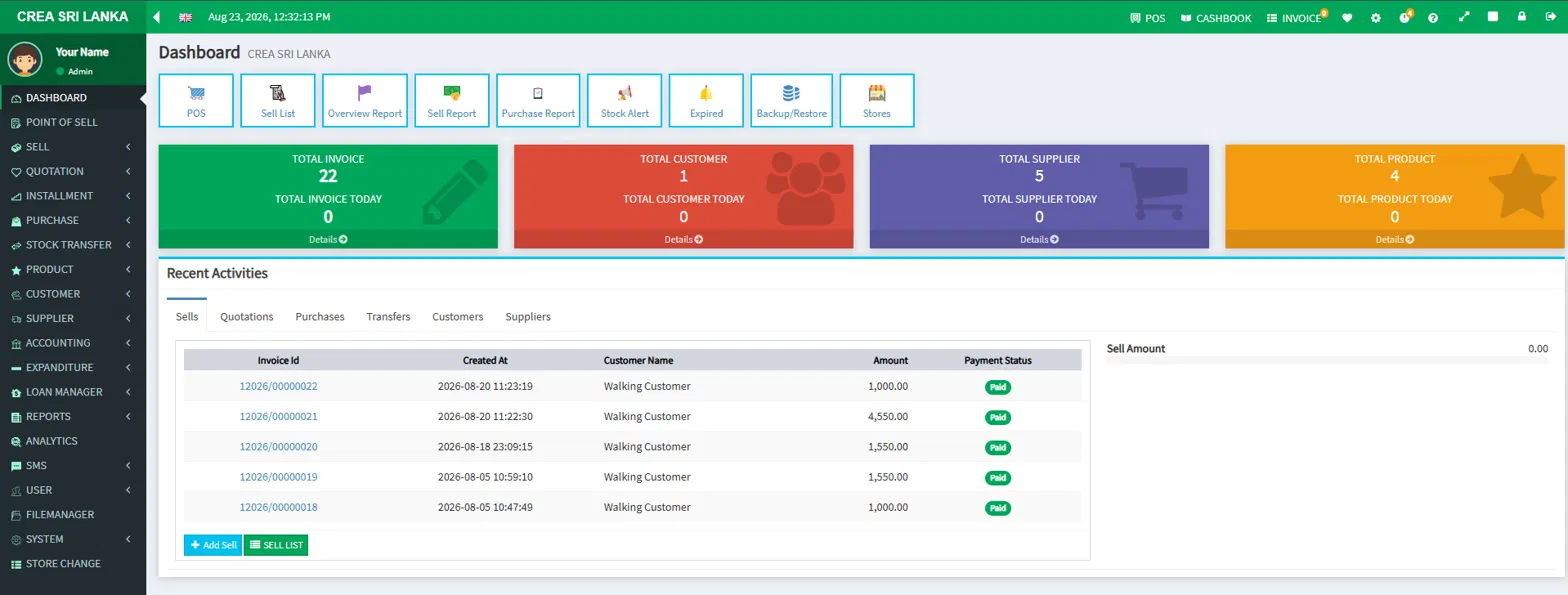 Grocery & Retail POS dashboard 1
